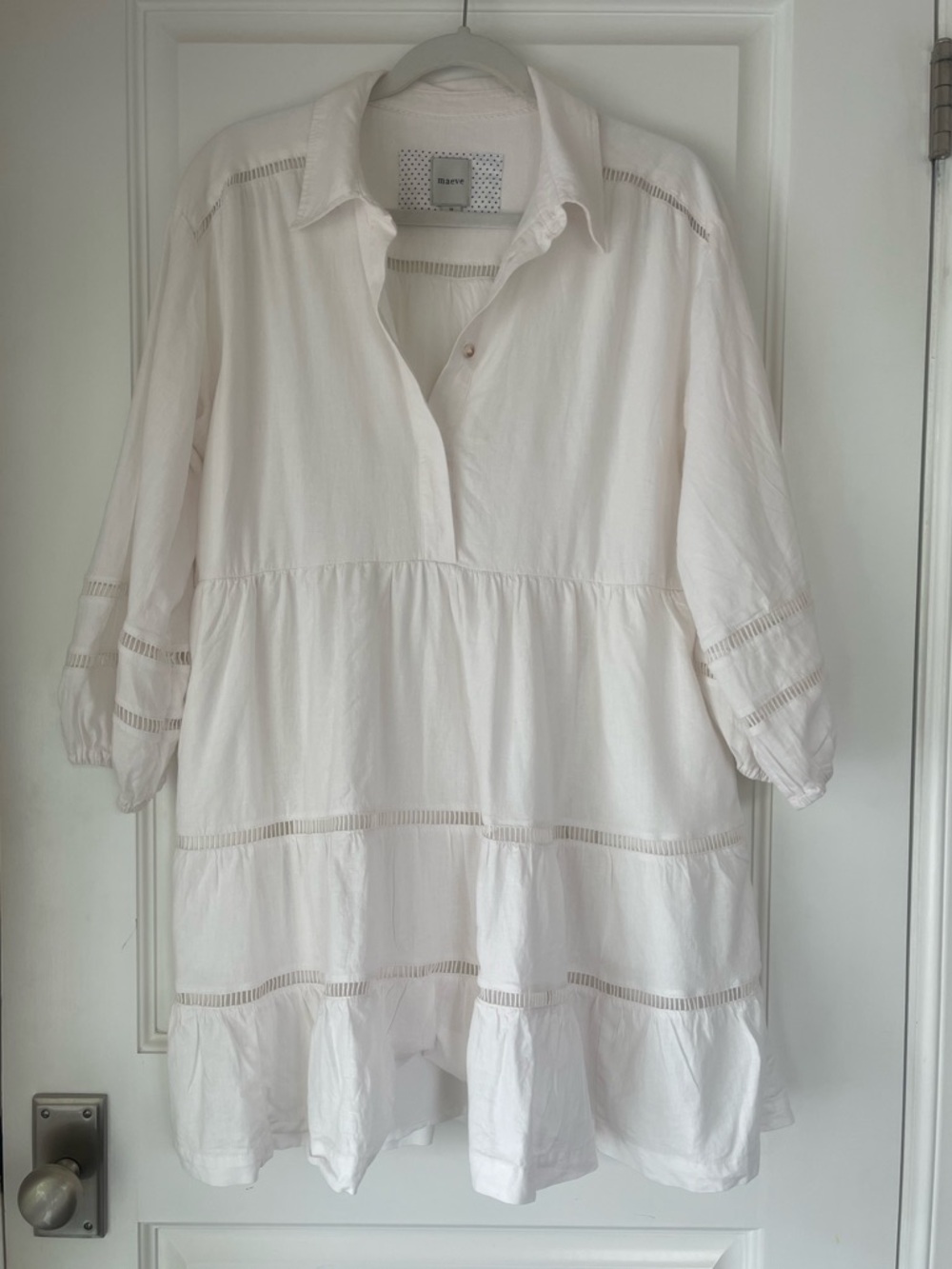 Maeve by Anthropologie, Shell Pink, Long Sleeve “Bettina” Dress, Medium